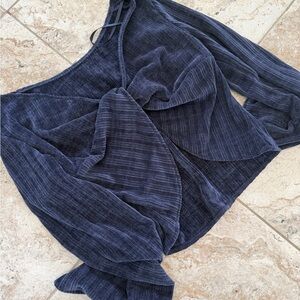 Navy Blue Long Sleeve Sweater Top